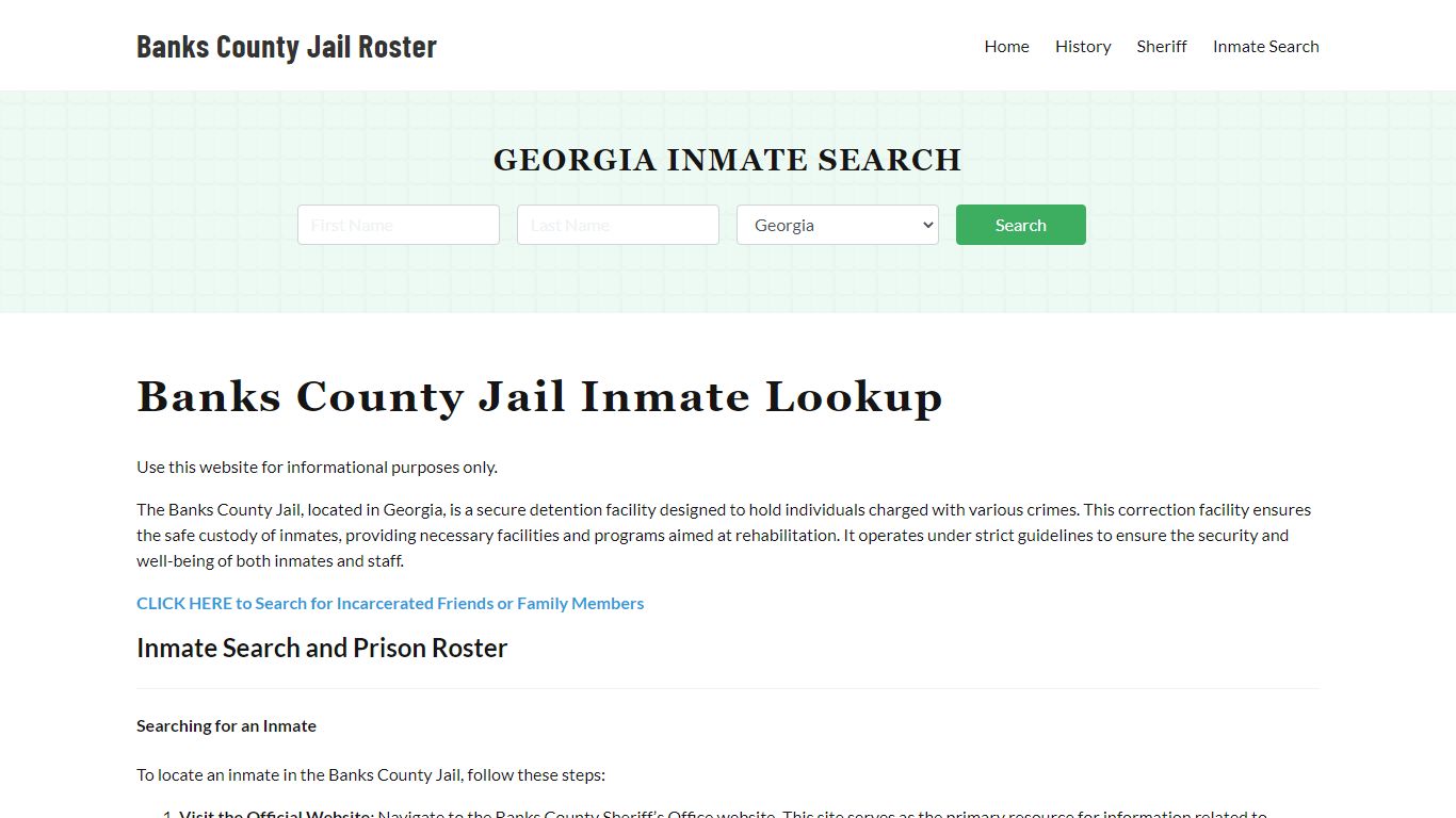 Banks County Jail Roster Lookup, GA, Inmate Search