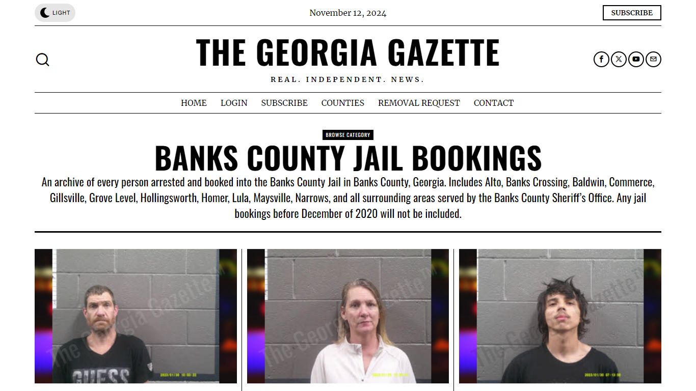 Banks County Jail Bookings – The Georgia Gazette