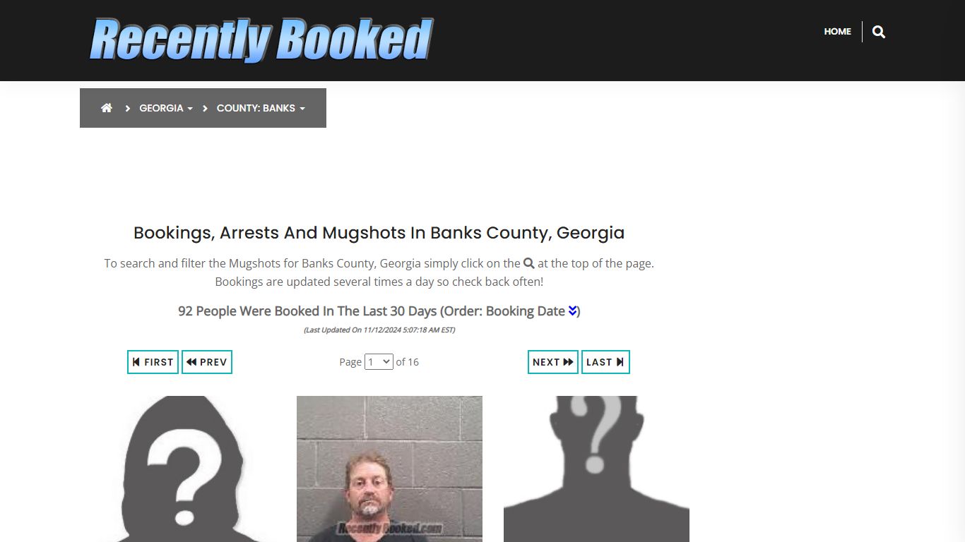 Bookings, Arrests and Mugshots in Banks County, Georgia - Recently Booked