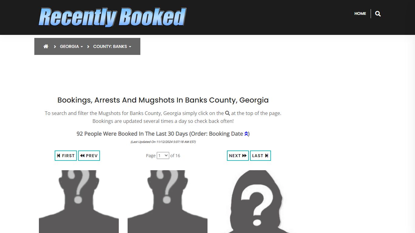 Bookings, Arrests and Mugshots in Banks County, Georgia - Recently Booked