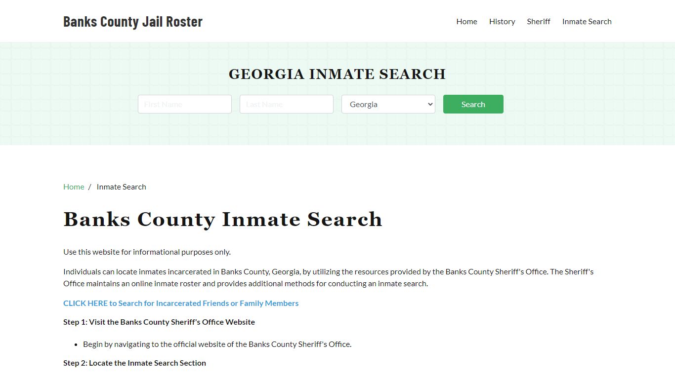 Banks County, GA Detainee Lookup